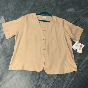 Vintage NWT Erena Tan button up blouse Size 1X